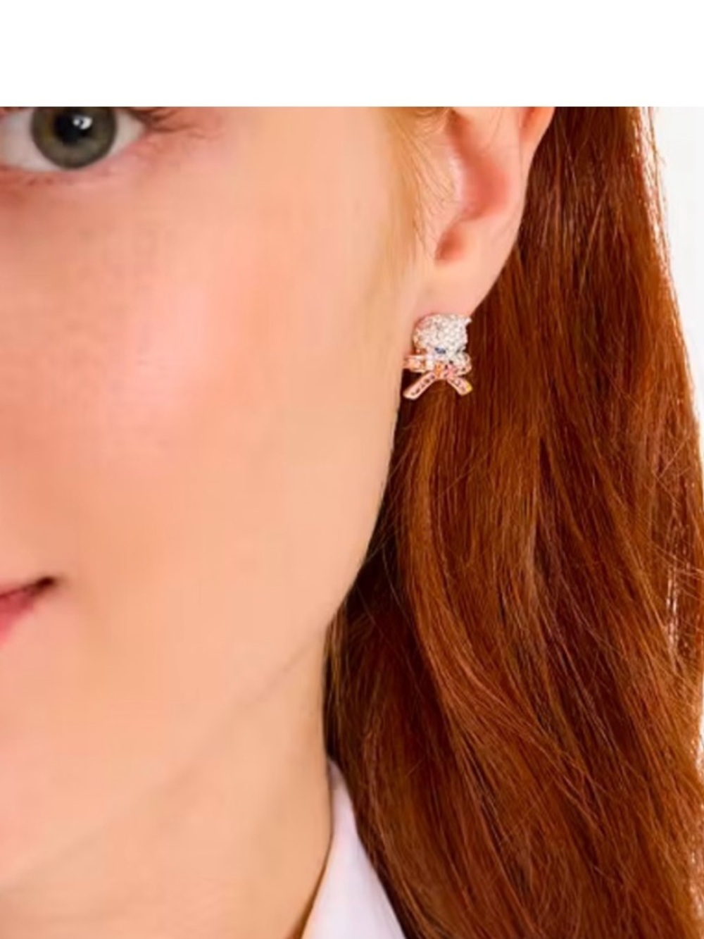 π±Kate Spade Kitten-Couture π± Collectors edition pave Cat Bow Stud Earrings. - Picture 3 of 8